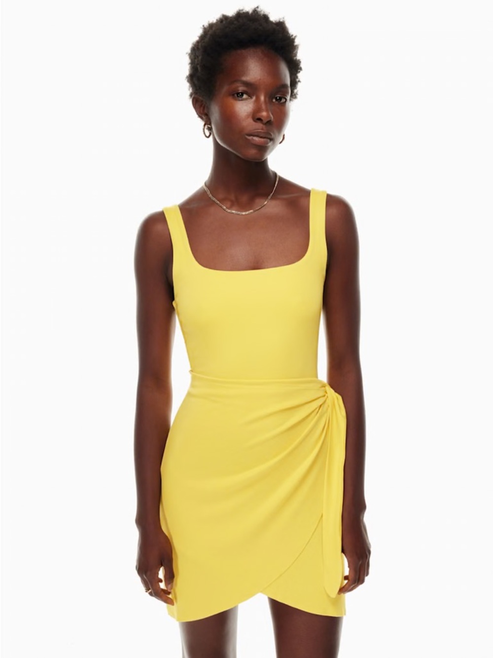 Aritzia Wilfred Saturn Yellow Mini Dress Size Large